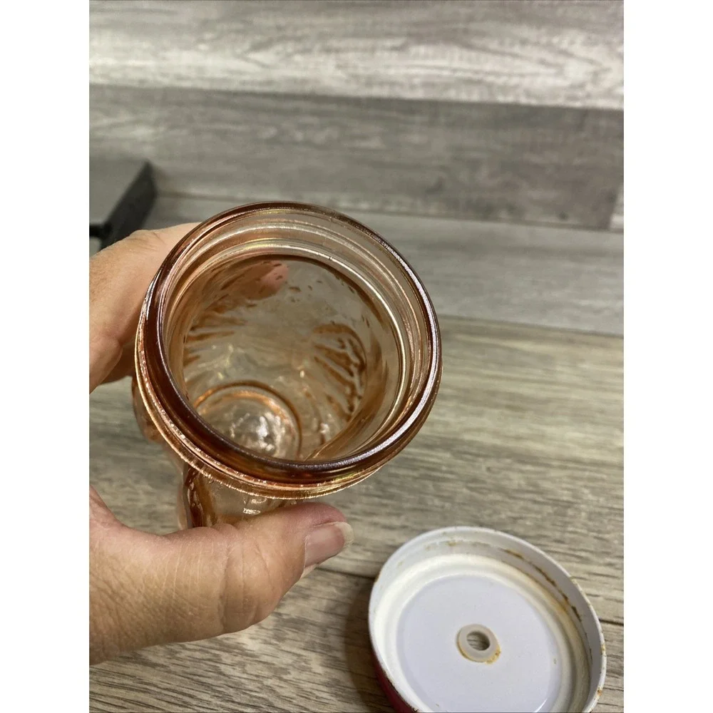 Pink Flamingo Mason Jar With Pink Lid  No Straw
